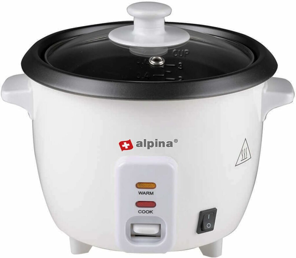 Alpina Cuiseur à riz - 0,6 l - 300 W - Avec témoin de cuisson et de chaleur - Blanc