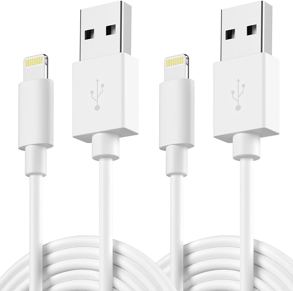 Chargeur iPhone [Certifié Apple MFi] 2 x 6 pieds Câbles USB vers Lightning Câble de charge Transfert de synchronisation de données Compatible avec iPhone 14 13 12 11 Pro Max XS XR X iPad