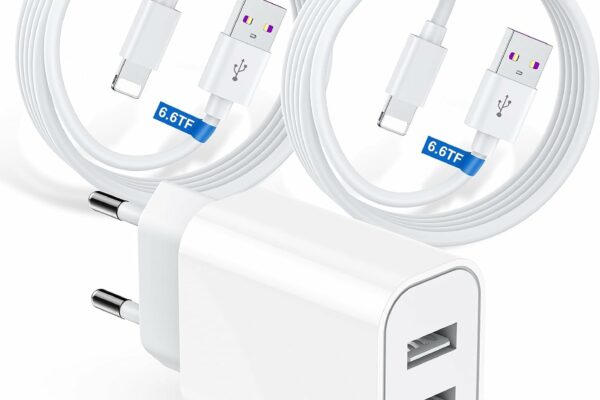 chargeur rapide iphone apple mfi certifie 2 ports usb charger ave 2 2m cables de charge rapide review
