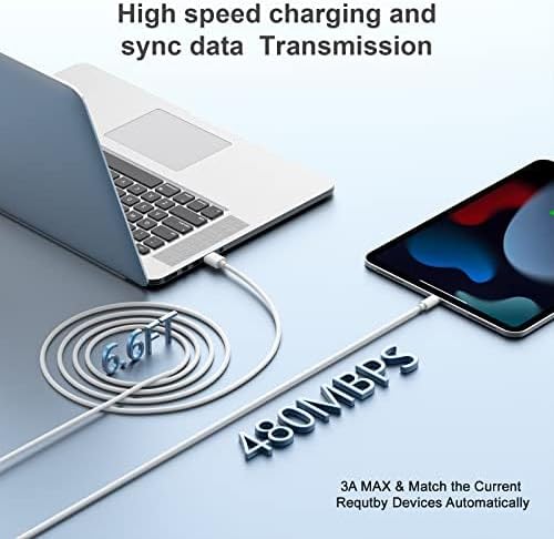 Chargeur Rapide iPhone [Apple MFi Certifié] 2 Ports USB Charger ave 2 * 2m Câbles de Charge Rapide,iPhone Double Charge USB Chargeur Compatible iPhone 14/13/12/11 Pro MAX/X/8/SE