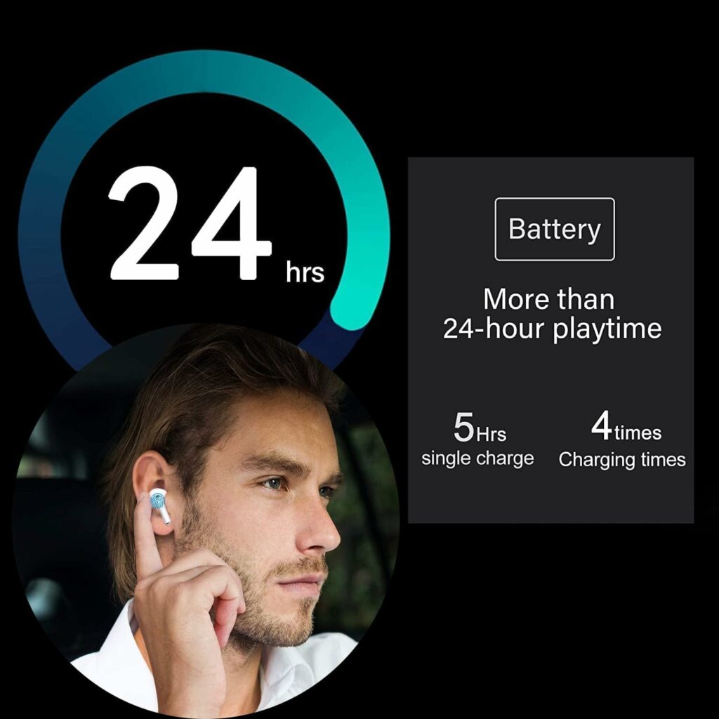 Ecouteurs Bluetooth,Réduction Active du Bruit Bluetooth 5.3, Batterie Longue durée, Étanchéité IPX8,Étui de Recharge Inclus,écouteurs sans Fil Bluetooth pour iphone/Samsung/Android/iOS