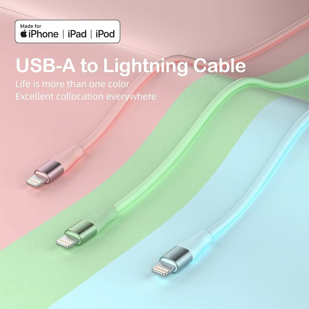 Forinie iPhone Chargeur Câble [Certifié MFi] 2M/Lot de 3 Câble Lightning Charge Rapide Cord Compatible avec iPhone 14 13 12 11 Pro Max XR XS X 8 7 6 Plus SE