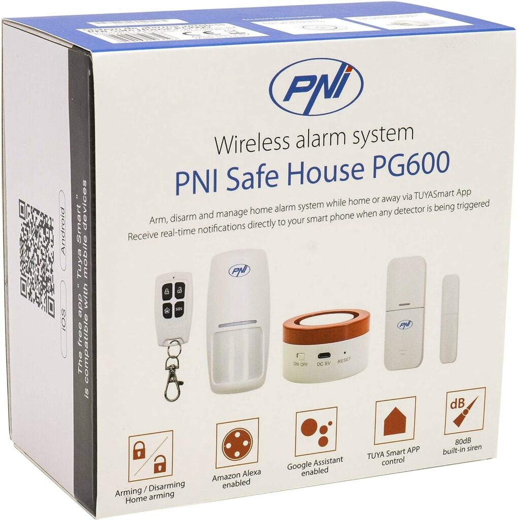 Système dalarme sans Fil PNI Safe House PG600, système de sécurité Domestique Intelligent, Connexion sans Fil, Alarme antivol, Alarme sans Fil, Alerte Intelligente Via lapplication TUYA iOS/Android