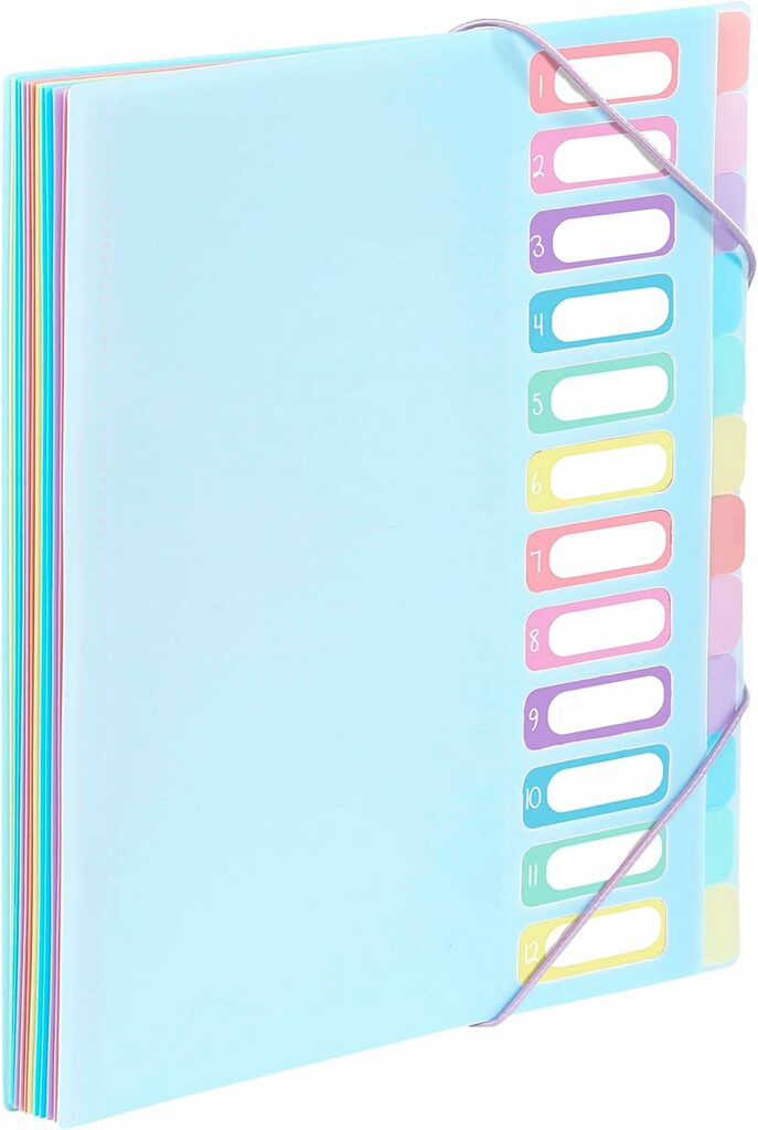 Viquel - Trieur Document A4 avec 12 Compartiments Rainbow Pastel