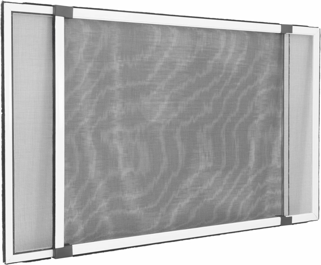jarolift Cadre Moustiquaire Coulissant Sans Percer Pour Fenêtres Portes Avec Volet Roulant, En Aluminium, 75 x 50 cm (extensible jusquà 142 cm), Blanc