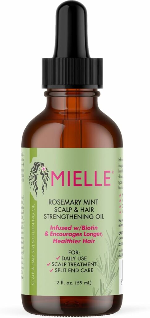 Mielle Organics Mielle Rosemary Mint Huile de renforcement pour cuir chevelu et cheveux pour une croissance saine des cheveux, 59 ml