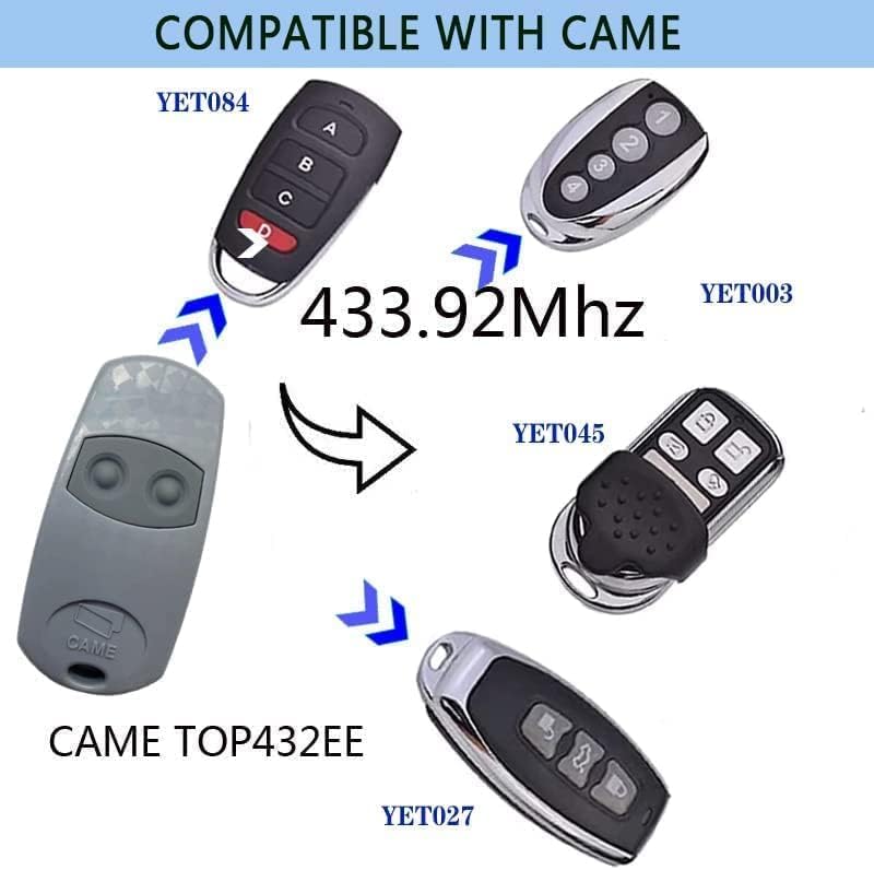 Télécommande 432EE, 2 Telecommandes Portatives 433, Compatibles avec télécommande de Porte et de Garage 432NA/432/432EV/432A /432M/432S T432/433.92MHz