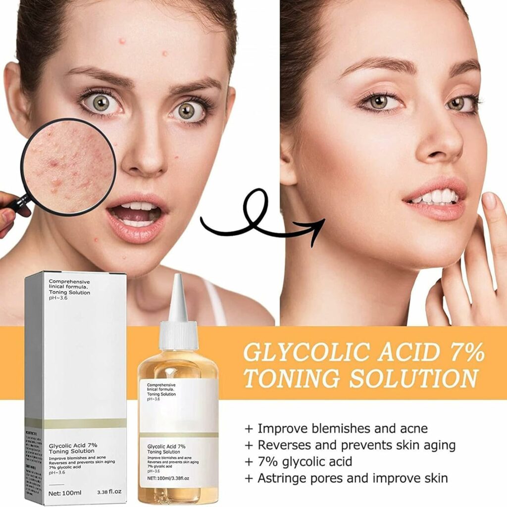 The Ordin-ary Facial Toner Glycolic Acid 7 Toning Resurfacing Solution | 100ml The Ordin-ary Tonique Hydratant Pour Le Visage | Exfoliat Toning Solution Pour Le Visage Face Essence Tonique Hydratant